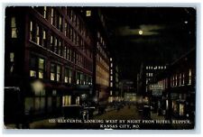 1911 Eleventh Looking West By Night Hotel Kupper Kansas City MO Posted Postcard picture