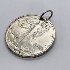 1943 Walking Liberty Silver Half Dollar 12.5g Pendant Great Condition 90% picture