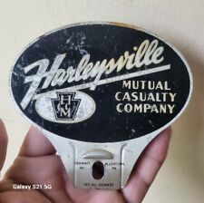 Vintage Harleysville Mutual Insurance Motorcycle Bike License Plate Topper RARE picture