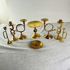 Lot Of   8  Vtg Brass Candlestick Candle Holders  Holiday Party Decor Home Mixed picture