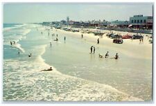 c1950's Surf & Sand Swimming Bathing Classic Cars Jacksonville Beach FL Postcard picture