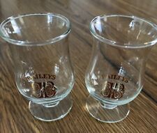 Vintage, 2 Bailey’s Irish Cream Tulip Cordial/Shot Glasses, Footed, Gold Logo picture