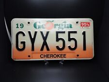 1995 GEORGIA EMBOSSED PEACH LICENSE PLATE GYX 551 GA 95 CHEROKEE COUNTY picture