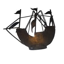 Vintage Bronze Sail Boat Ship Nautical Viking Decor 11