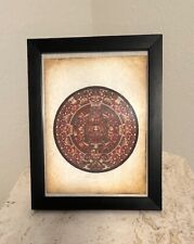 Framed Aztec Calendar(AKA Sun Stone), Mexican Handmade Art in 