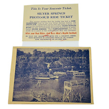 Vintage 1950s Silver Springs FL Florida Photo Sub Ride Ticket Envelope Souvenir picture