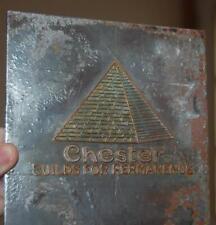 RARE VINTAGE CHESTER BUILDS FOR PERFORMANENCE  SIGN ETCHING PLATE picture