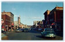 c1950's Main Street View Cars Maco Legion Club Virginia Minnesota MN Postcard picture