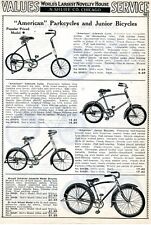 1938 Print Ad of American Parkcycle Sidewalk, Arnold Schwinn, Admiral Bicycles picture