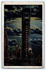 1921 Times  Building And Broadway At New York City NY Posted Moonlight Postcard picture
