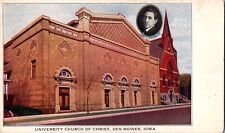 1909 University Church Of Christ Des Moines Iowa IA Postcard Rev Chas Medbury picture