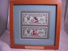 1987 1st Day Issue Disney Dollars, Disneyland $1 and $5 notes LOW Matching #'s picture