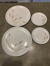 Vintage 4 Piece Melamine Whispering Wheat Assorted Plate Set picture