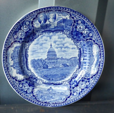 Vintage Antique Blue And White Views Of Washington DC Plate-Capsco picture