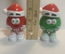 M & M Set Of 2 Christmas Figures/candy Holders. Unused Clean Item. picture