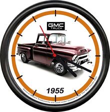 Licensed 1955 GMC Dark Red Stepside Pickup Truck General Motors Wall Clock picture