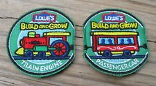 LOWE'S Build and Grow Train Engine & Passenger Car Patches Badges Kids Clinic picture