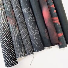 Bundle #105 Noir Vintage Silk Fabric Scraps Japanese Kimono Fabric Bag picture