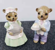 Vintage Fine A Quality The Three Bears Ceramic Figurines 1950s Japan 4in picture