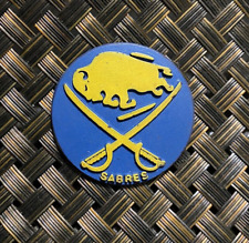 VINTAGE NHL HOCKEY BUFFALO SABRES TEAM LOGO COLLECTIBLE RUBBER MAGNET RARE picture