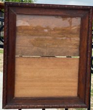 Antique Victorian Carved Wooden Picture Frame w Wood Back & Original Glass picture