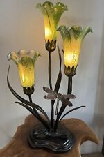 VTG Dale Tiffany Luminarie Tulip Lamp Dragonfly Connoisseur Collection W/ Tags picture