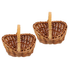2Pcs Small Handheld Flower Basket Woven Basket Mini Storage Baskets with Handles picture