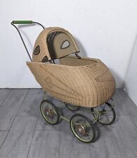 Vintage JC Penney Mary Lu Wicker Baby Doll Cart Carriage Stroller picture
