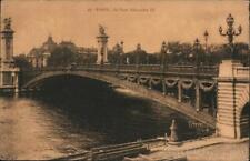 France 1926 Paris The Pont Alexandre III Postcard 60, 30 stamp Vintage Post Card picture