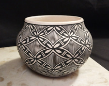 Stunning Acoma Pueblo Geometric Pottery Vase Pot by Pricilla Jim Signed & Mint picture