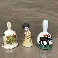 Vintage Ceramic Porcelain 3pc Bell Lot Whimsical Kitschy Decorative picture