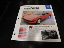 1984-1991 Toyota MR2 Spec Sheet Brochure Photo Poster 90 89 88 87 86 85 picture