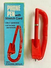 vtg 1975 Chadwick Miller PHONE PEN retro stretch cord red holder paper pad NOS picture