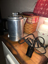 1969 aluminum 5 cup electric coffee pot w/feet in Excellent Condition With Glass picture