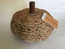 Home Decor Fall Thanksgiving Rustic Straw Pumpkin  8.5” w new with  tag picture