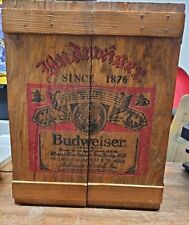 Vintage BUDWEISER Primative Wood Box Display Cabinet Storage Large 19