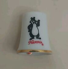Vintage Hamm's Beer Advertising Collectible Sewing Thimble Porcelain Bear Sign picture