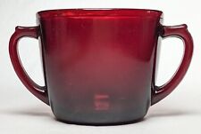 Vintage Ruby Red Glass Sugar Bowl Anchor Hocking picture