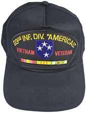 US ARMY 23RD INFANTRY DIVISION AMERICAL VIETNAM VETERAN W/ SERVICE RIBBONS HAT picture