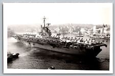 Postcard USS Shangri La CVA 38 Navy Aircraft Carrier Naval Ship c 1928 WWII RPPC picture