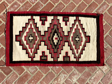 Navajo Rug Diamond Design Red Black Creme 50x28 picture