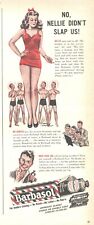 1943 Barbasol Shaving Gel Vintage Print Ad WWII Era Pinup Girl Nellie picture