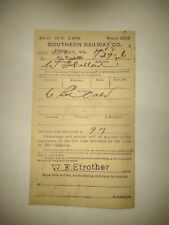 1916 SOUTHERN RAILROAD Shipman VA - Freight Receipt -POST CARD W/1c Stamp picture