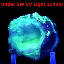 600g Blue Chalcedony Geode Green Fluorescent Gemstone Crystal Mineral - Dugway picture