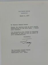 Jimmy Carter Signed White House Letter To Sen Howard Cannon Kfir Sale picture