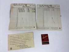 1940's Hotel Sinton Cincinnati Room Bill Receipts Matchbook Cover Collectibles picture