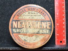 Vintage 30s Boot Shoe Grease Tin NEATSLENE PIONEER CLEVELAND OHIO Used  picture