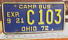 OHIO - 1972 CAMP BUS - yellow on blue all original, LOW usage rare type picture