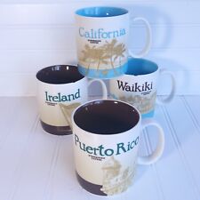 4 Starbucks Icon Collectors Mugs Ireland Waikiki Puerto Rico Calif ea Small Chip picture
