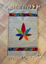 Vintage Mexican Wool Rug - Tapestry Vibrant Aloe Vera Design picture